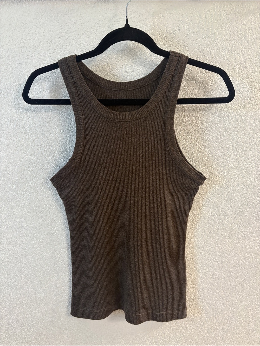 Agolde Women’s Brown Ribbed Tank Top - Classic Stretch Fit